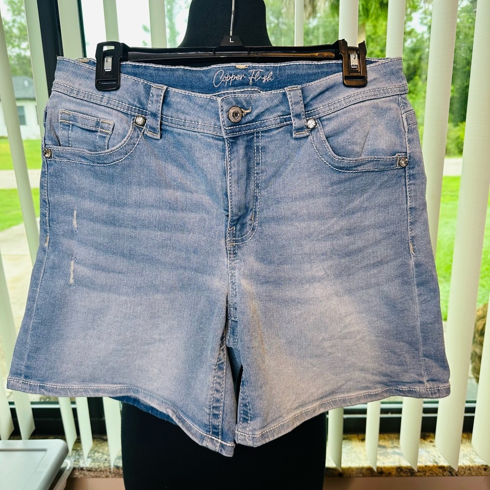Copper Flesh Women's Blue Denim Shorts Size 10 Curvy